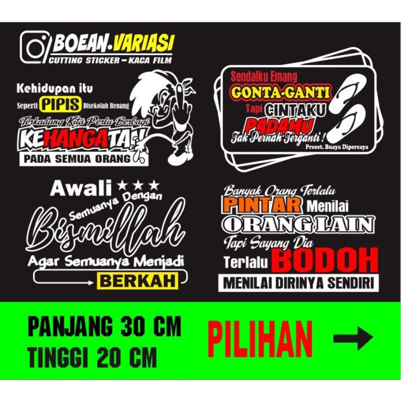 Terlaris Dan Termurah Sticker Keren Sticker Kaca Mobil Sticker Kata kata keren