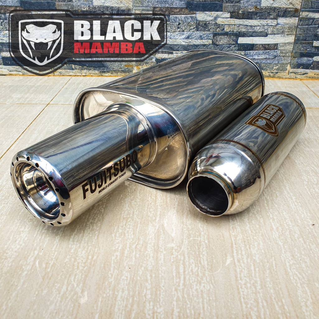 Knalpot Mobil FUJITSUBO GRONEL Plus RESONATOR Original Black Mamba