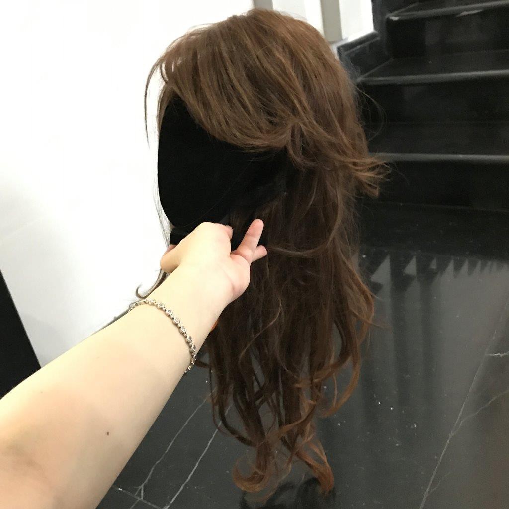 Wig wanita wig rambut panjang wig coklat wig rambut wave