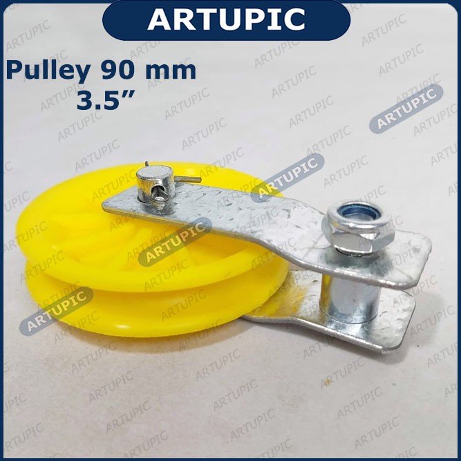 Pulley Puli Puley Kerekan Katrol 90 mm 3.5 Inch Kapasitas 100 kg lebih untuk nipple terpal kandang