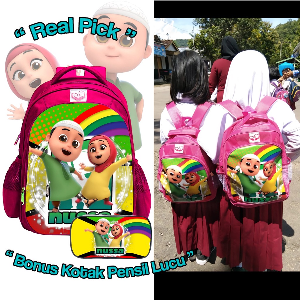 Tas ransel sekolah anak  nusa dann rara  gratis tempat pensil premium terbaik