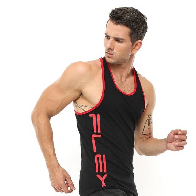 FSS-018HM Singlet sport fitness bodyfit FLEX hitam merah