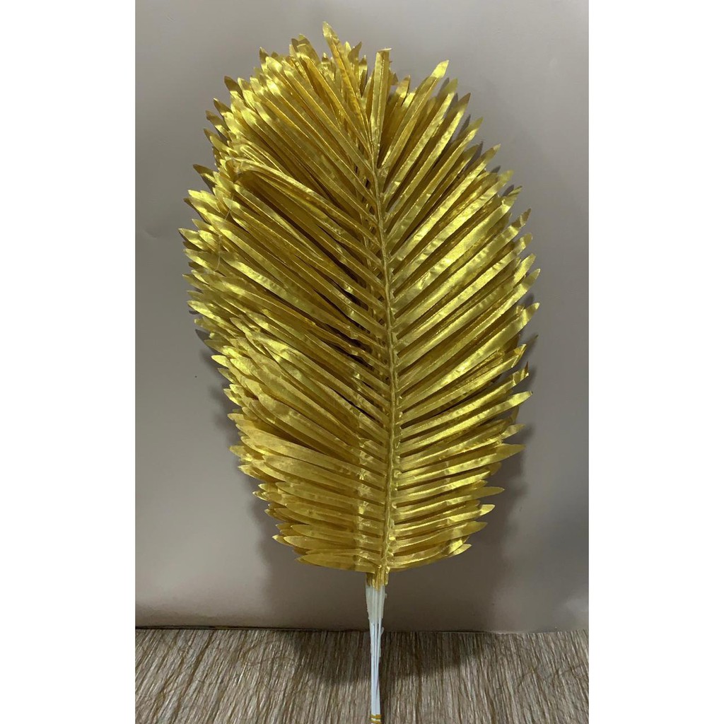 (YS 2) - Gold Daun Pakis Palem Besar Emas Artifisial Dekor Pelaminan
