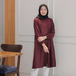  BAJU  OUTER PANJANG MUSLIM WANITA TUNIK  RAJUT  Yola Tunik  