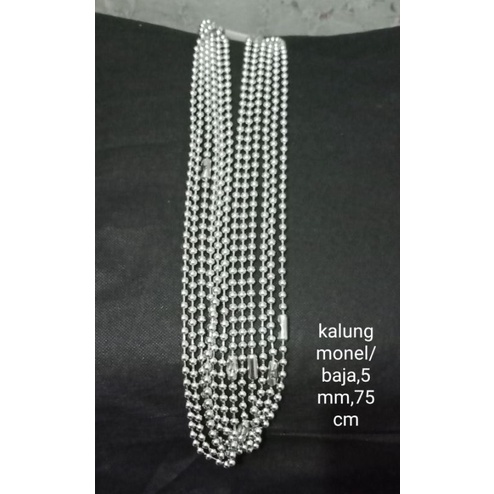 Ask07. Kalung monel/baja ukuran 5 mm,75 cm