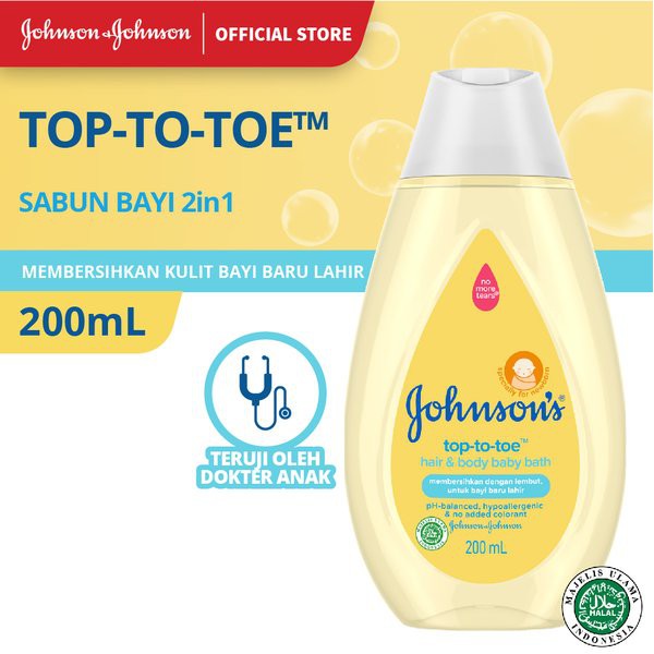 sabun Johnsons baby wash top-to-toe 200ml