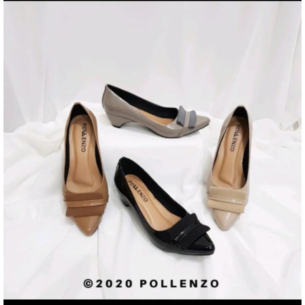 Sepatu Kerja Wanita Pantopel Plat Karet PL(POLLENZO) CREAM