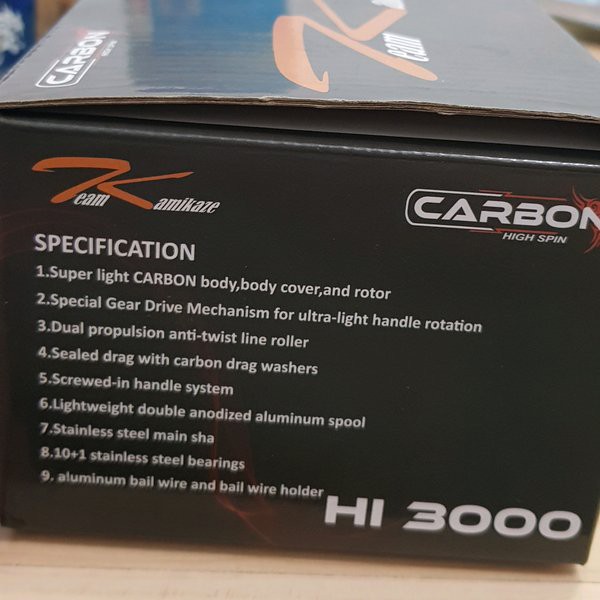 reel kamikaze hi carbon 3000 power handel murah
