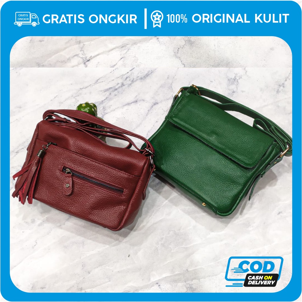 Tas Wanita selempang kulit asli tas papirut asli garut tas slempang wanita premium Tas Kulit Asli ke