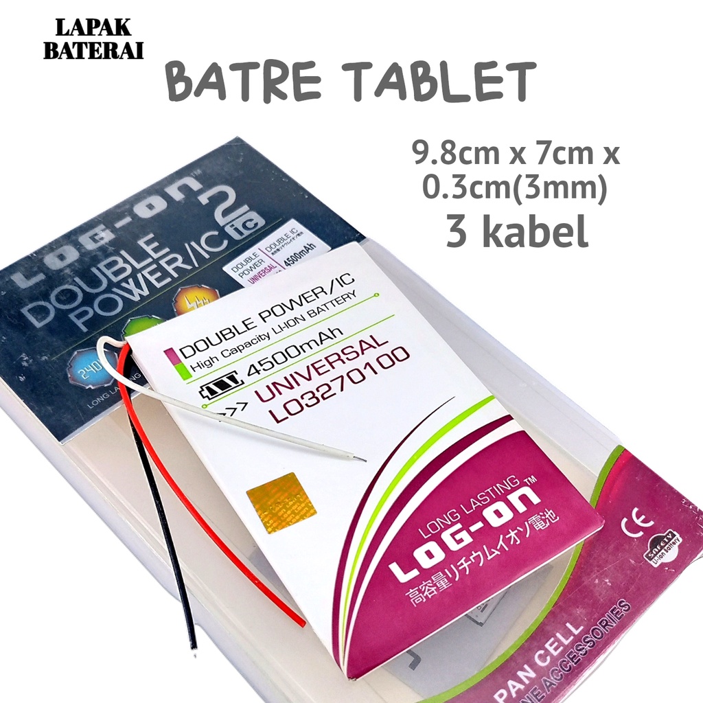 LOG - ON Baterai TABLET Universal 3.7V LO3270100  - batre TAB battery ORIGINAL