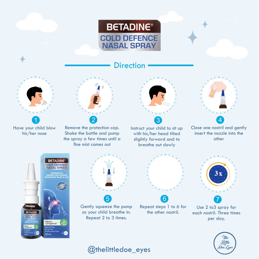 [READY] Betadine Cold Defence Nasal Spray Kids / Throat Spray