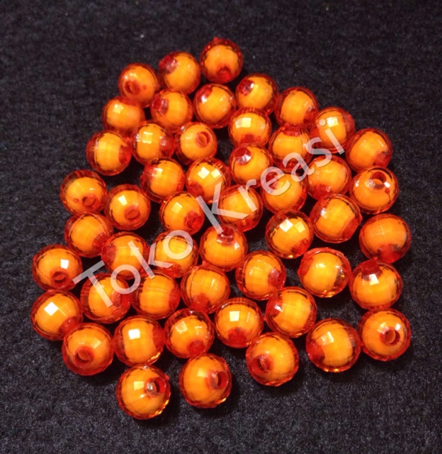 Mote / Manik Lampion isi 8mm warna jingga