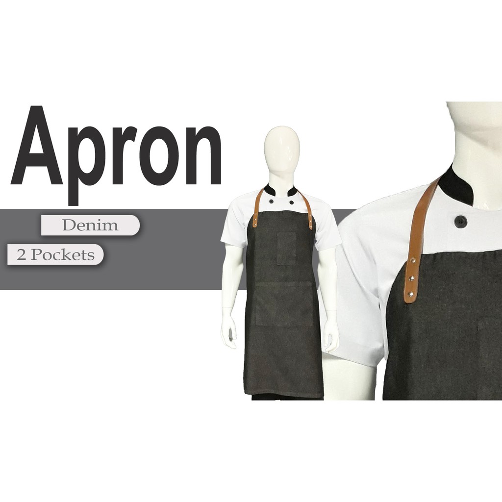 Chef Wear Apron / Celemek Full Denim Full Kc