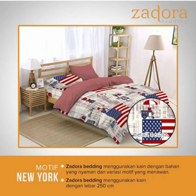 Sprei Katun Cvc Motif Bendera Amerika