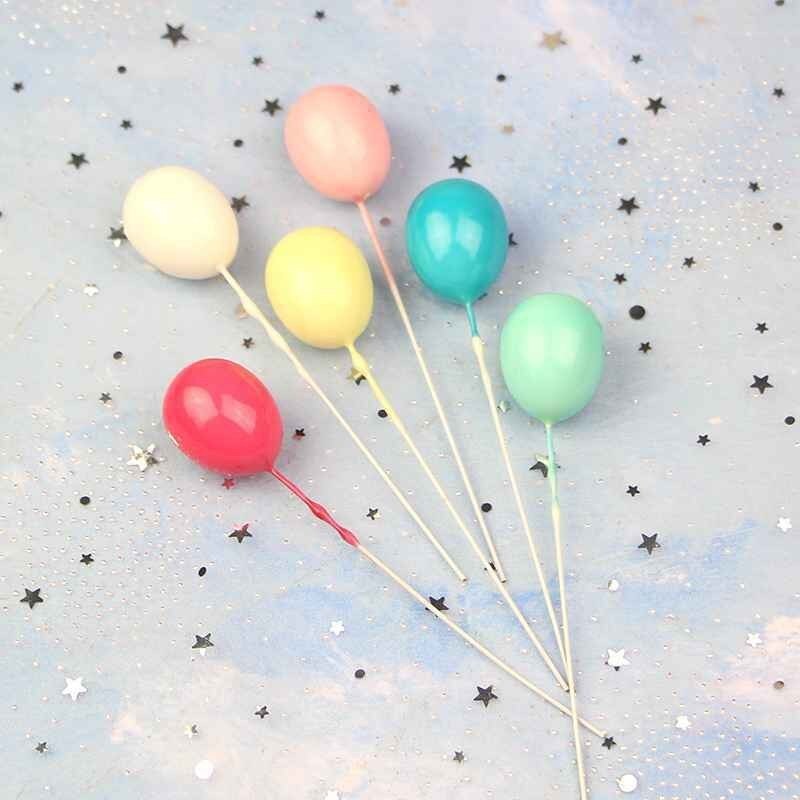 6pcs Topper Cupcake Bentuk Balon Warna Permen Untuk Dekorasi Pesta Pernikahan