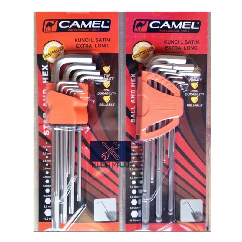 Kunci L Set Camel 9pcs Ballpoint Dan Kunci L Bintang Camel Variasi