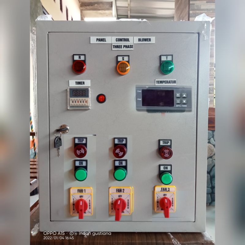 panel blower kandang ayam,3 blower, listrik 3 phase,