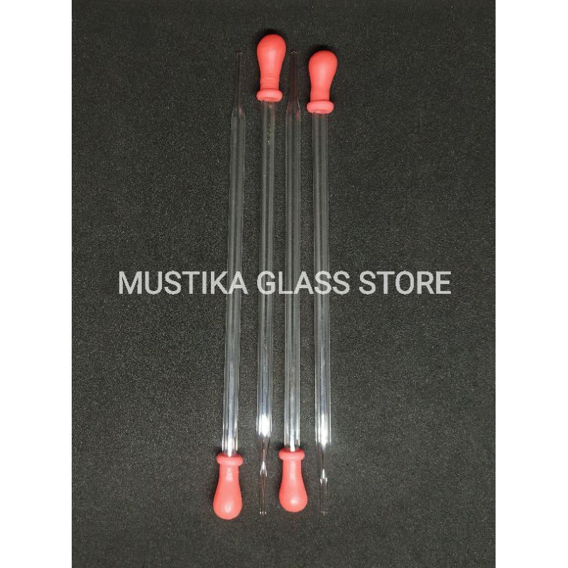 Pipet Tetes - Pipet tetes Kaca -/+ 20cm karet merah (isi 5pcs)