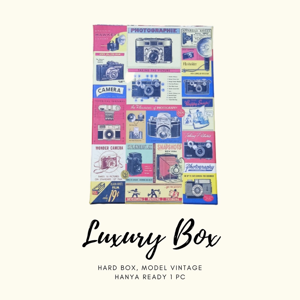 

Kotak Kado / Gift Box / Hard Box Luxury Vintage Photography Ukuran 21x14x4 cm