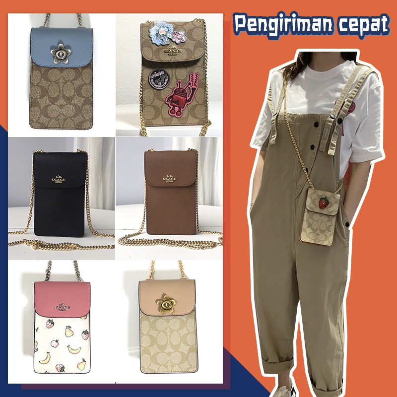 9 warna / Tas Selempang Wanita COACH / Tas kurir gaya rantai utusan tas ponsel baru
