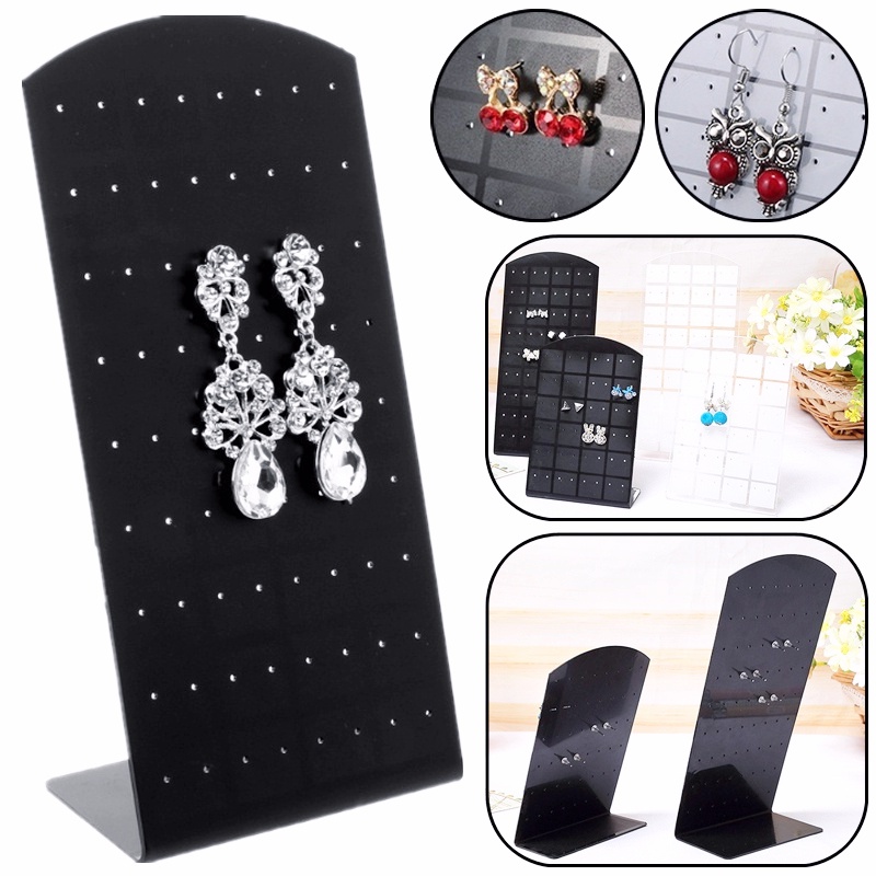 Rak Display Stand Penyimpanan Perhiasan Anting Stud 48 / 72 Lubang Bahan Plastik Multilayer Untuk Wanita