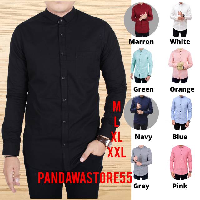 Ⓝxvf-648 Kemeja Pria Polos Fashion Maikel Katun Strit LD100 PJ70 Allsize M L XL Kerja Formal