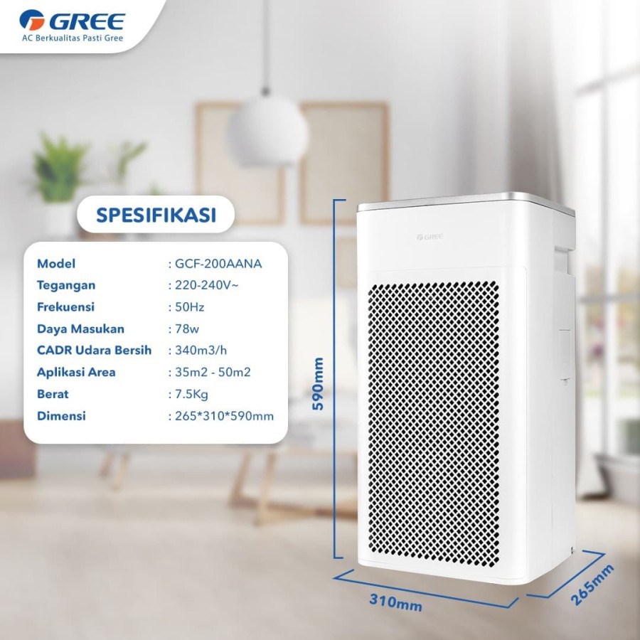 Gree Air Purifier GCF200AANA Anti Bacteria - Ionizer Virus Killer