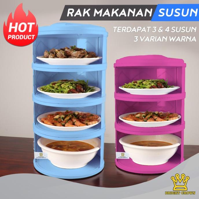 

Bright Crown Rak Susun Tudung Saji Penyimpanan Makanan Penutup Sayuran