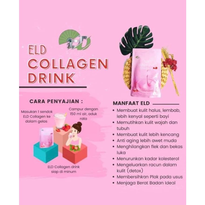 125gr ELD Collagen Drink Raspberry DNA Salmon Minuman Pemutih Badan dan Pelangsing