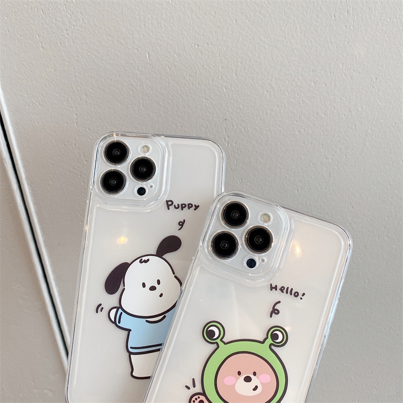 Ins Soft Case Silikon Transparan Motif Kartun Hewan Untuk iPhone 7 8 PLUS X XR XS 11 12 13 14 PRO MAX SE