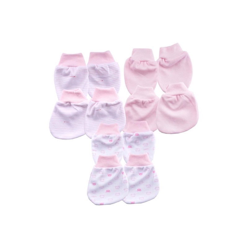 Set Sarung Tangan &amp; Kaki Fluffy NB Perlengkapan Bayi Baru Lahir