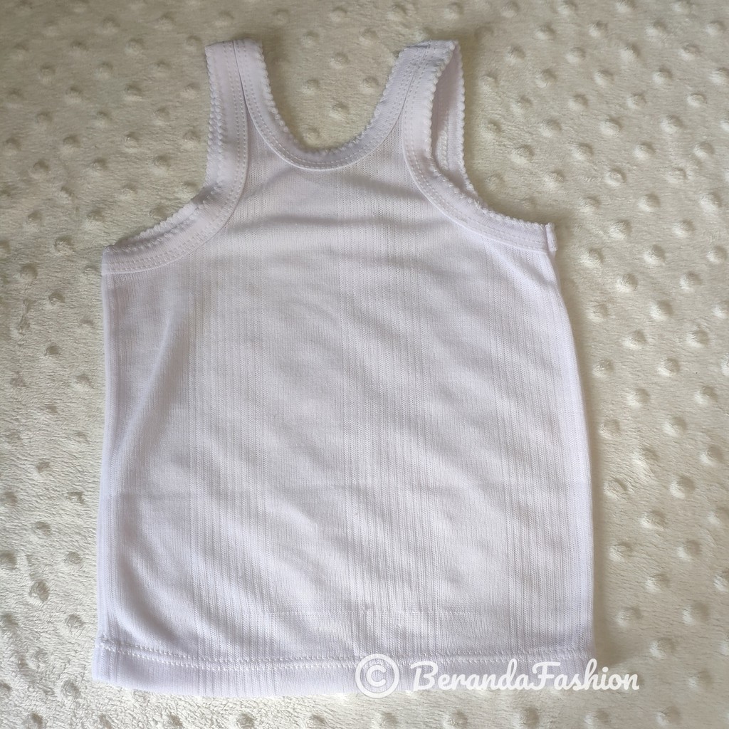 1 Lusin isi 12 kaos singlet putih anak berkualitas size S-3L Murah