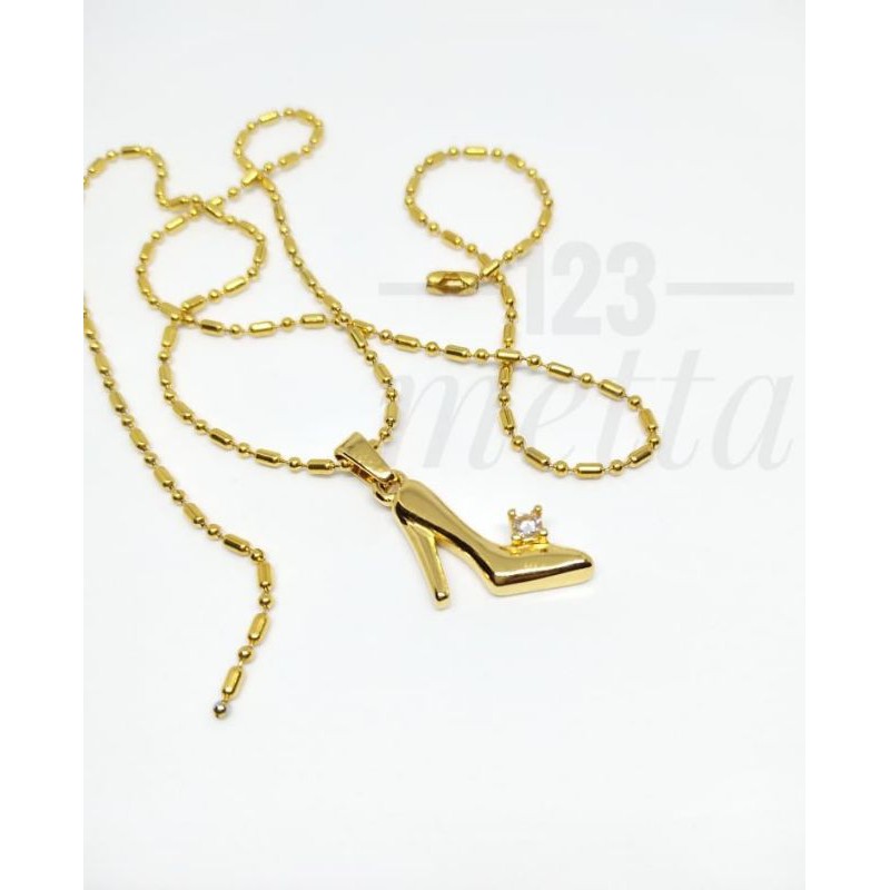 Kalung Titanium wanita gold Liontin sepatu anti karat