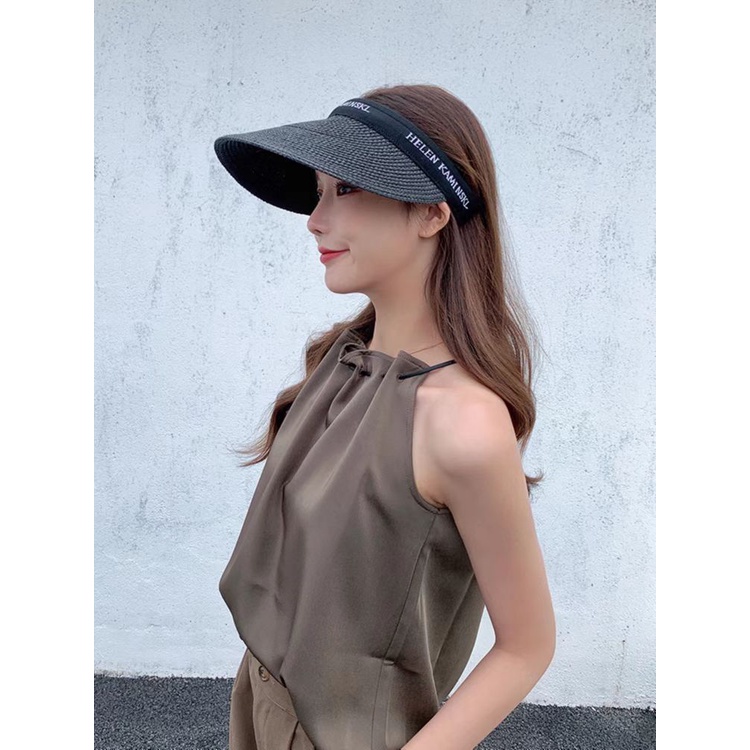 (Hello Girl) MZ21 Topi Matahari Musim Panas Wanita Bahan Jerami Gaya Kore Import