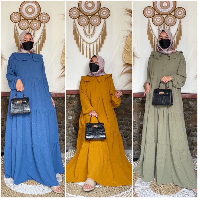 GAMIS DELISA ONETONE/DRESS WANITA/BUSANA MUSLIM WANITA TERBARU/GAMIS KONDANGAN/GAMIS MEWAH TERMURAH RUBIAH