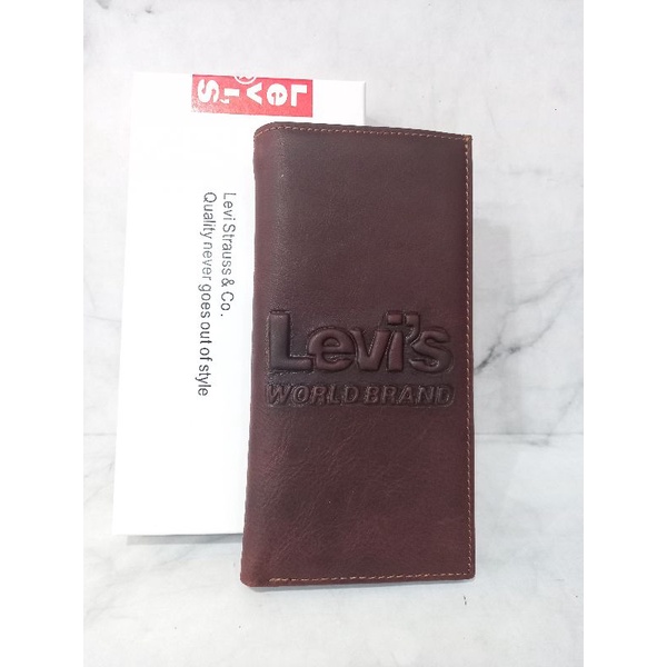 Dompet kulit asli model panjang pria wanita.dompet kulit panjang levi's