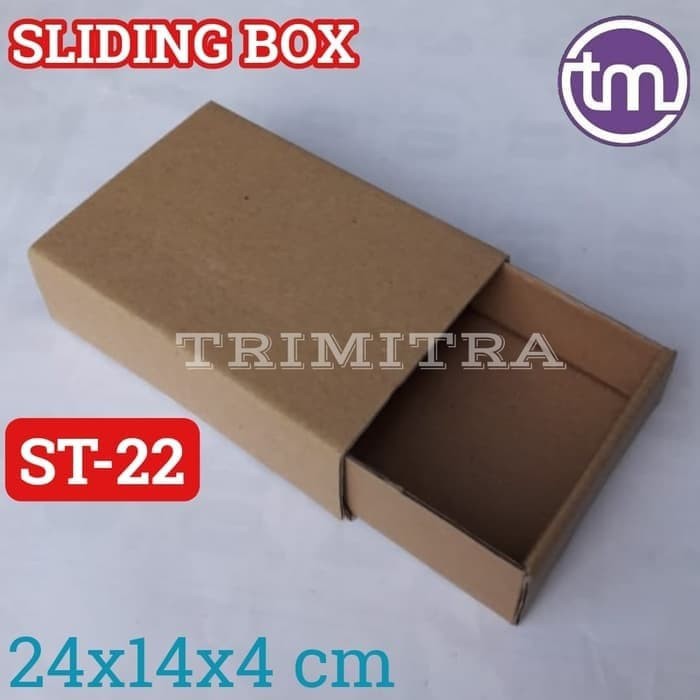 

KOTAK ST-22 COKLAT24X14X4 CM KARDUS SLIDING KARTON BOX AKSESORIS SOUVENIR