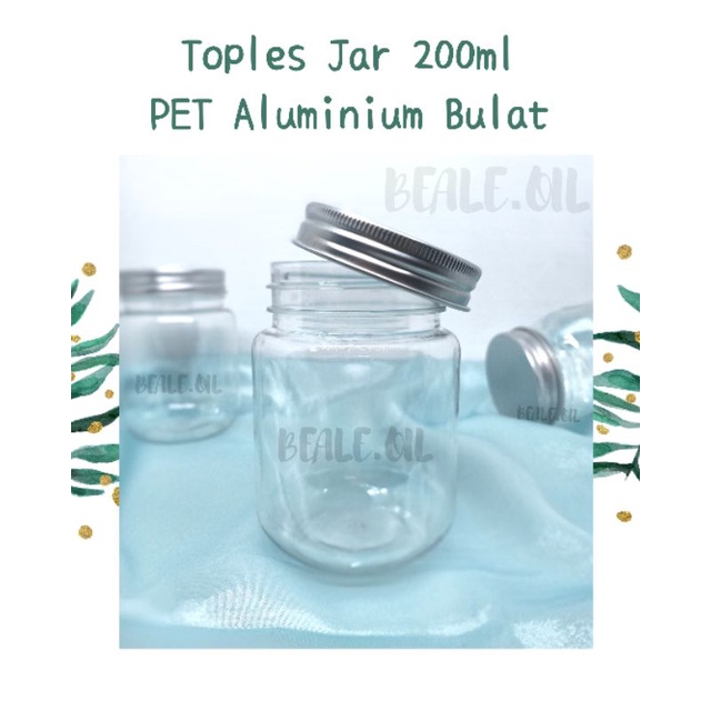 Pot Jar Plastik PET 200ml Tutup Aluminium Alumunium Aluminum Jar Wadah Bumbu Dapur Gula Garam Cookie toples mini jar mini plastik toples plastik kecil mini gula tepung garam estetik nordic