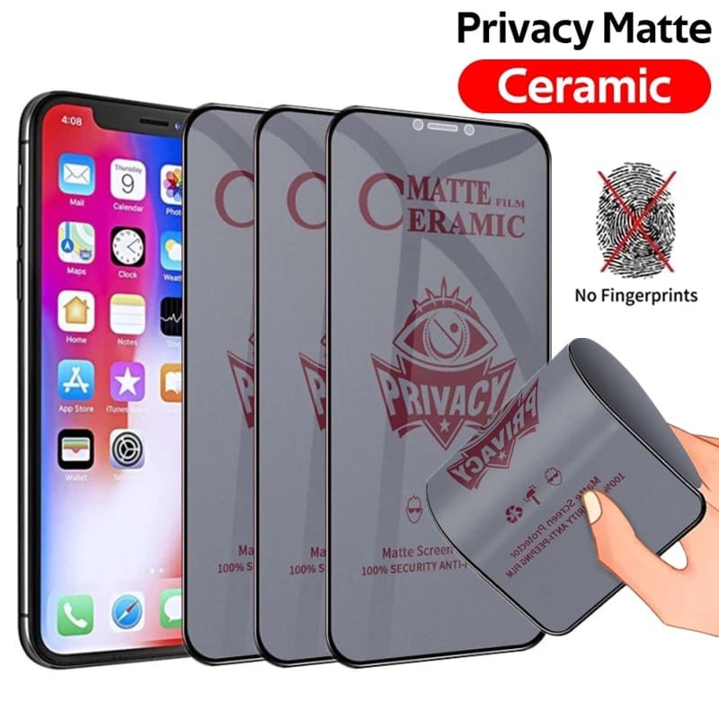 Tempered Glass Ceramic Matte Anti Spy Full Redmi 9c