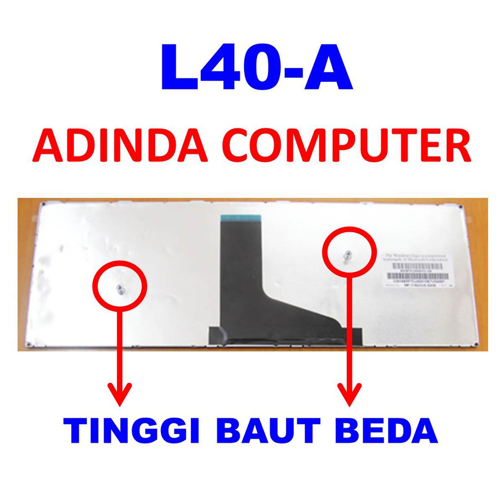 Keyboard Toshiba Satellite L40 L40A L40-A L45 putih white