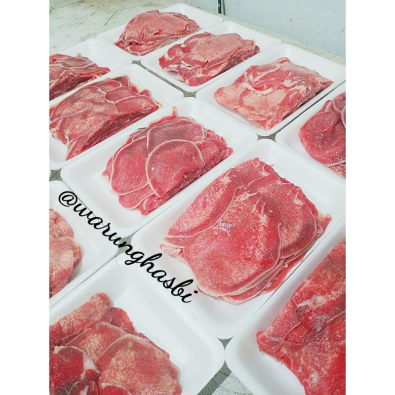 

Daging lidah sapi slice import 250gr/gyutan import