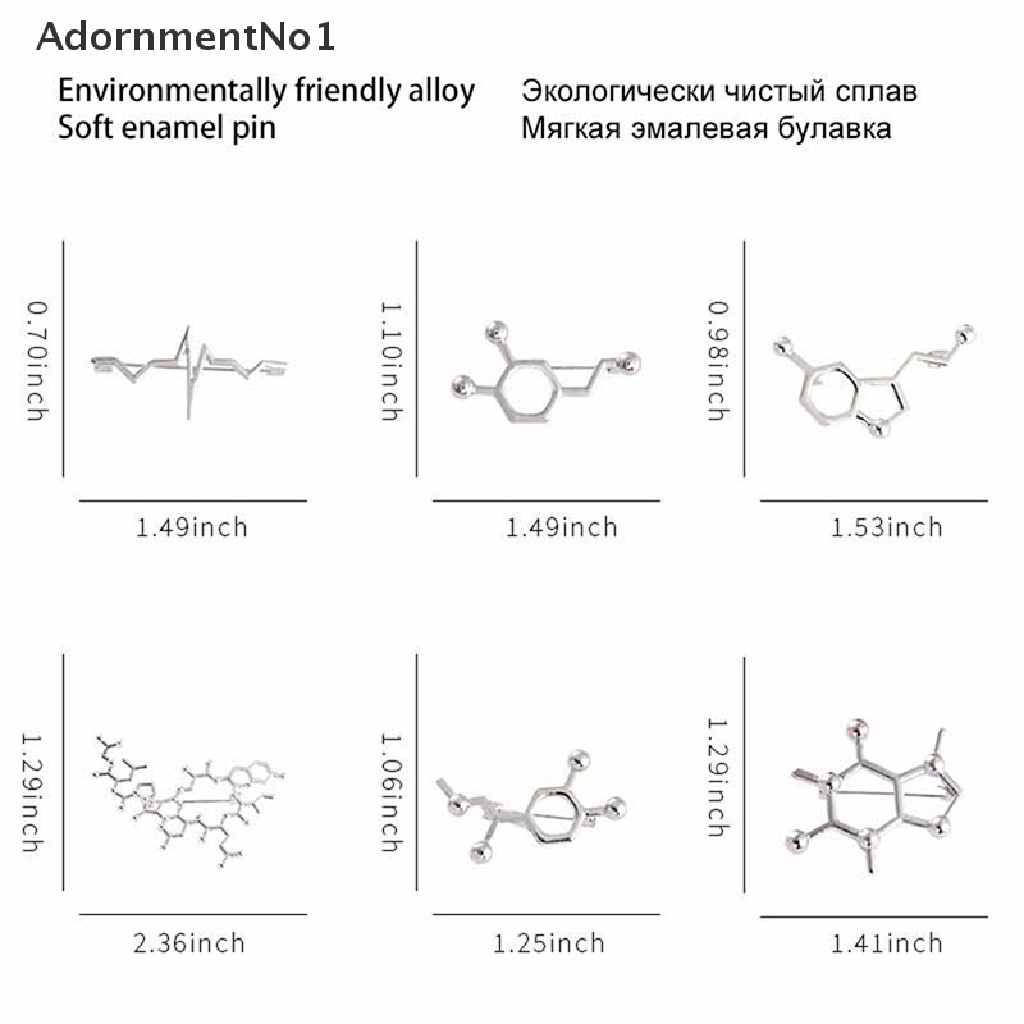 (AdornmentNo1) Pin / Bros Enamel Struktur Kimia Untuk Aksesoris Pakaian / Topi / Tas