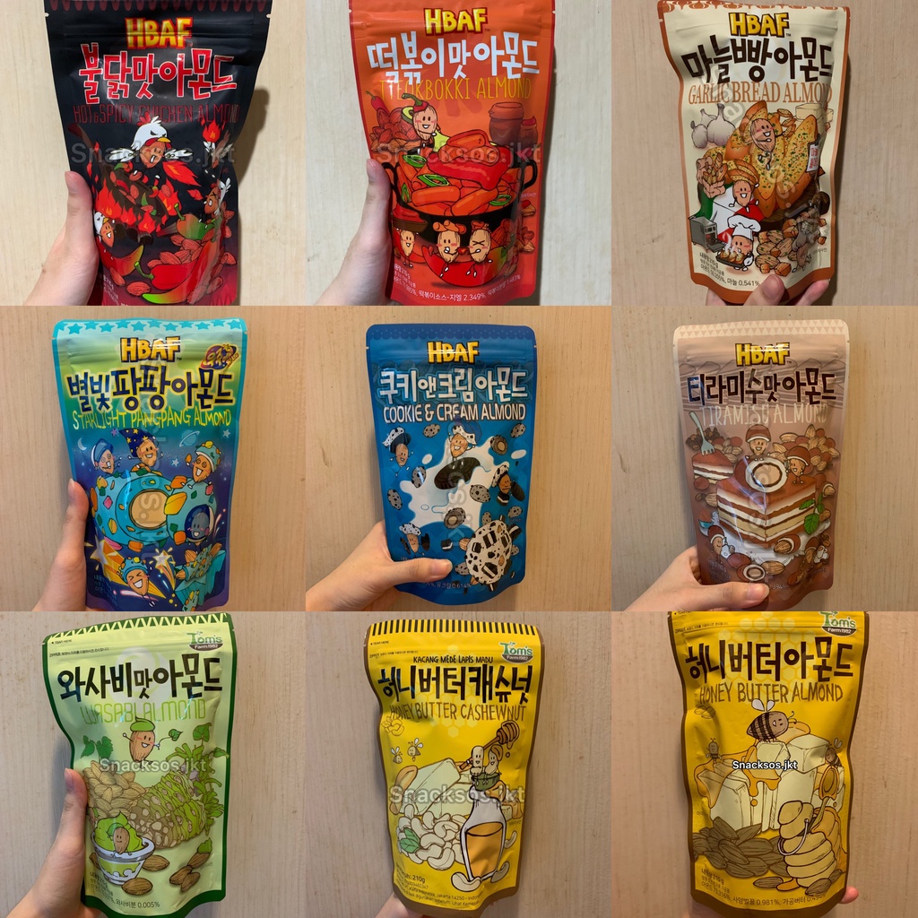 [BIG 210GR] TOMS HBAF HONEY BUTTER ALMOND  / MIXNUT /  TOMS HONEY BUTTER CASHEWNUT / WASABI ALMOND /