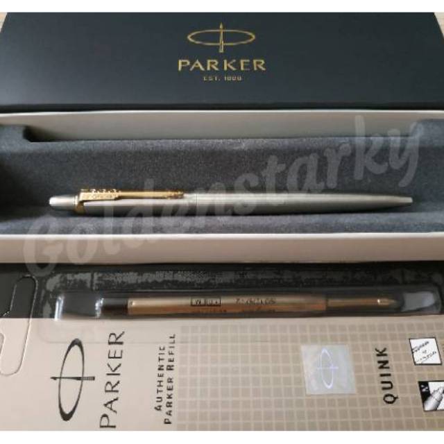 

Paket 1 Klik: 1 pcs Parker Jotter Stainless Steel GT Ballpoint + 1 pcs Refill Ballpoint