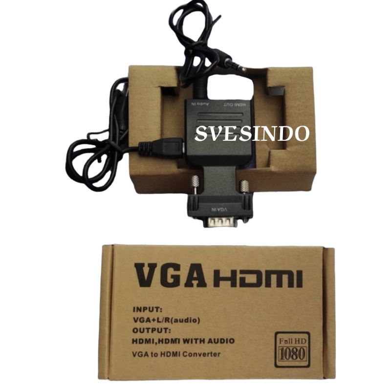 Gender VGA to HDMI with audio converter