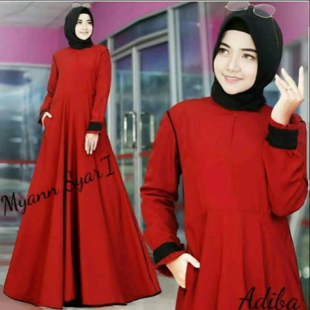 ADIBA Baju Gamis Muslim Terbaru ADIBA MAXY DRESS wanita