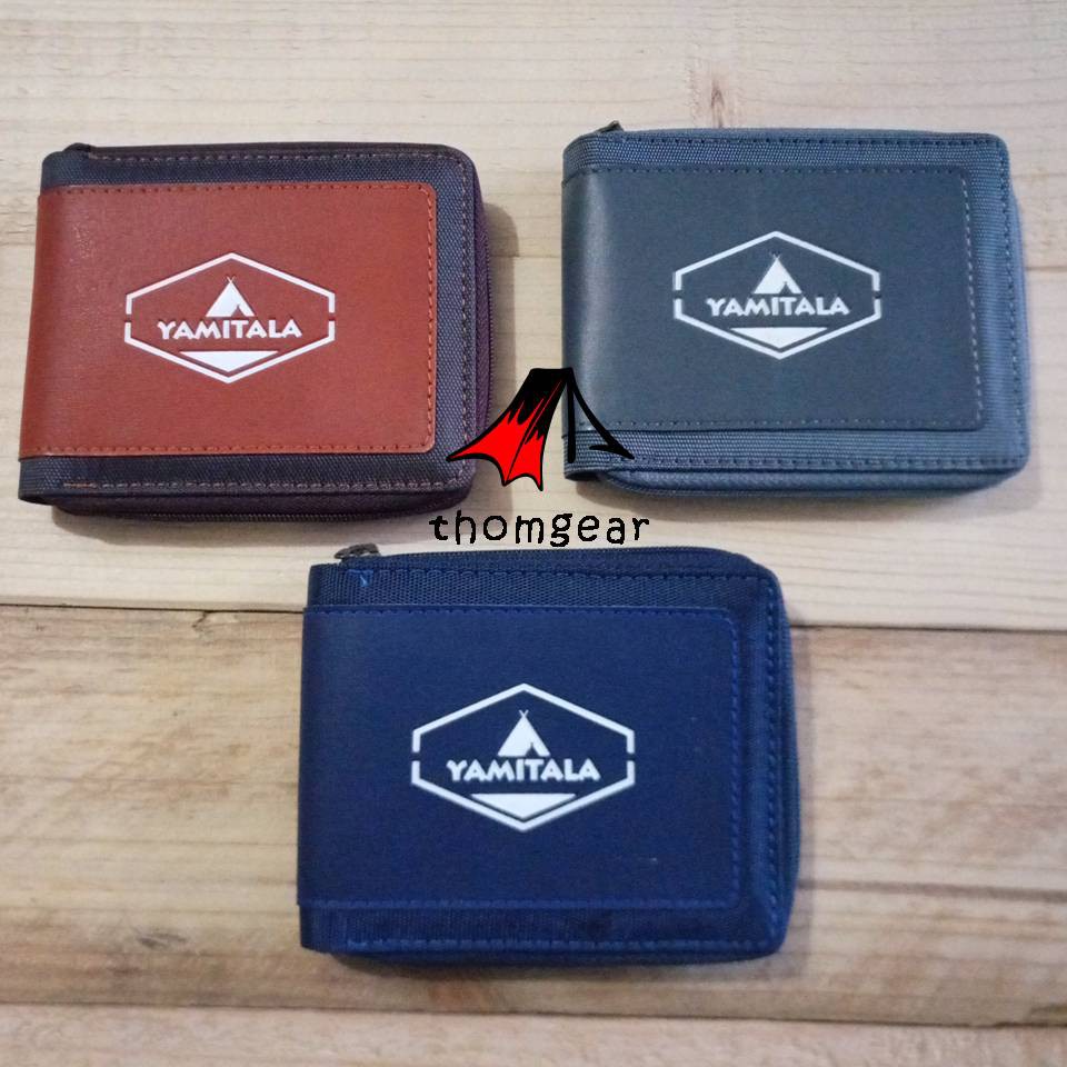 Thomgear Yamitala Dompet Lipat Resleting Outdoor Bahan Kanvas Dan Kulit Sintetis Berkualitas