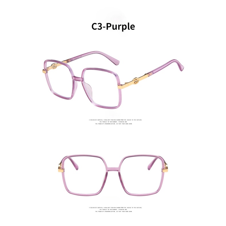 2021 Fashion Big Frame Anti-Blu-ray Korean Personalized Square Simple Glasses