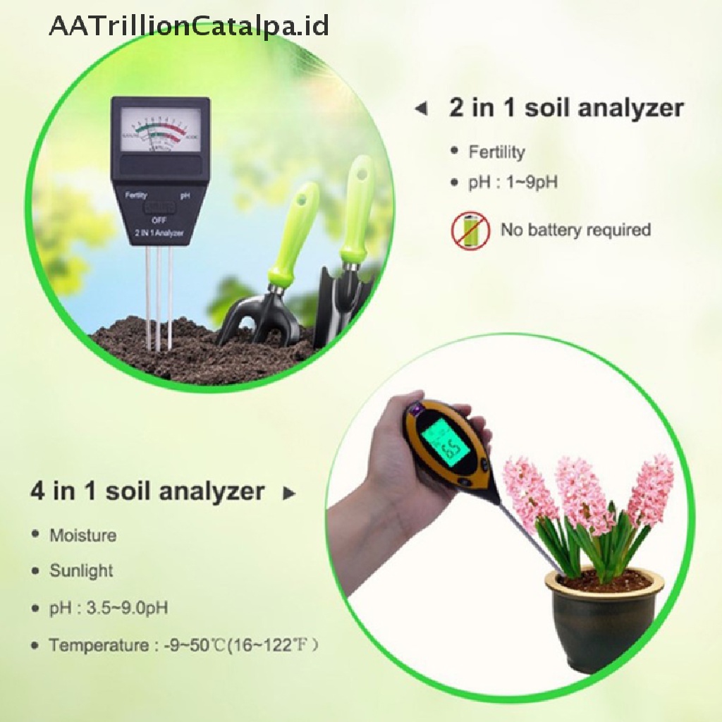 (AATrillionCatalpa) Alat Pengukur Kesuburan PH / Kelembaban Tanah Profesional Sunlight