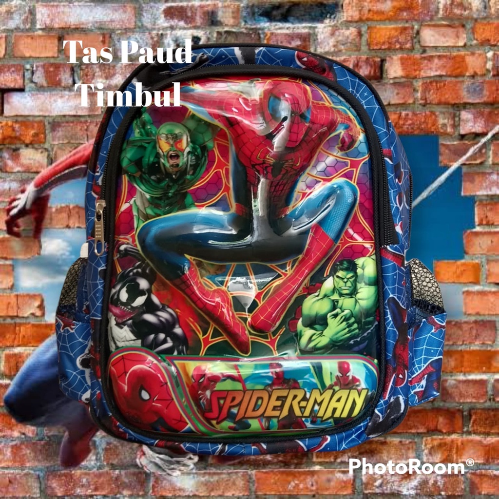 Rangsel Anak Paud Spiderman Timbul Tas Sekolah Dan Mengaji